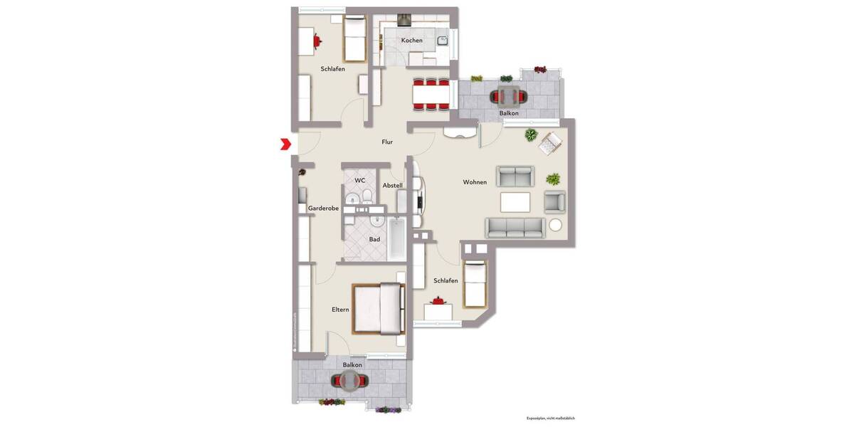 Etagenwohnung Bayreuth Kreuz - 4 Zimmer, 113 m&sup2;, 398.000&euro; | Angebot:26886458