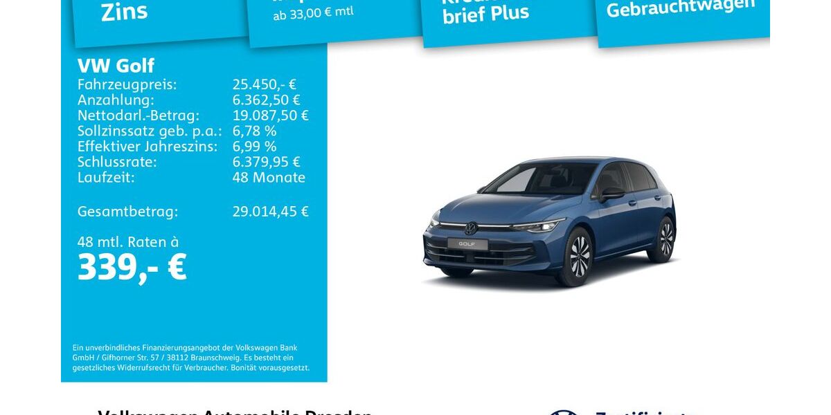 VW Golf 14.754 km 25.450 &euro; Dresden 01067