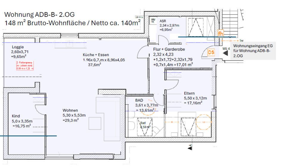 Exklusive Dachgeschosswohung mit Loggia zum Erstbezug zimmer