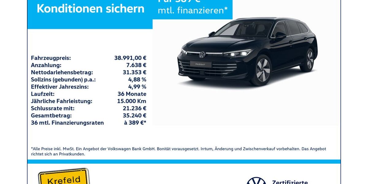 VW Passat 17.602 km 38.991 € Krefeld 47803