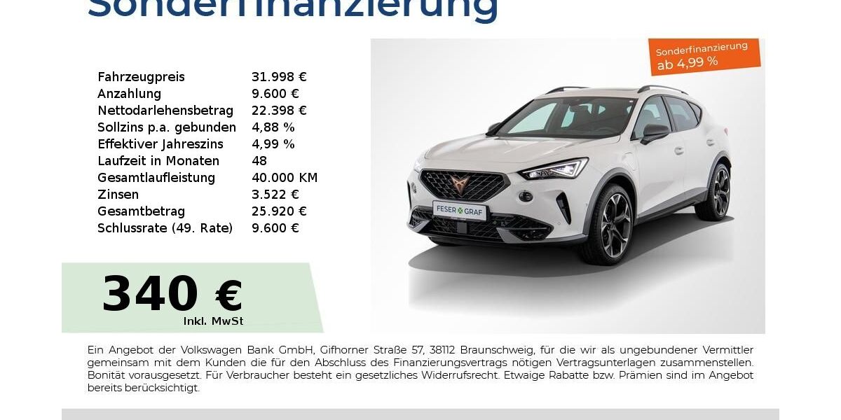 Cupra Formentor 12.850 km 31.998 € Nürnberg 90441