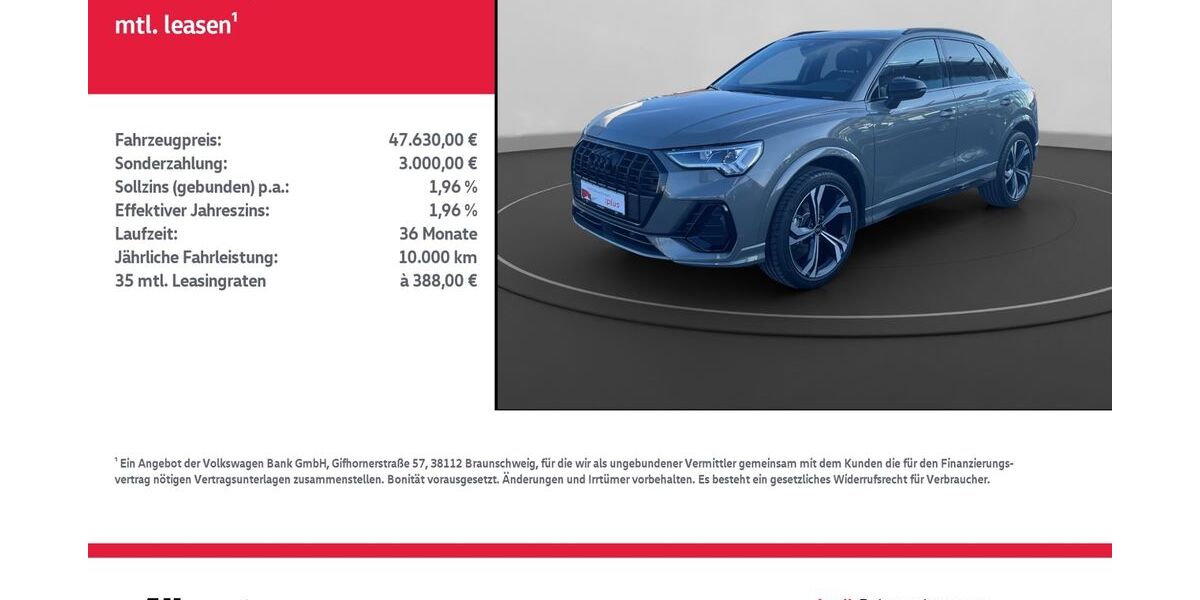 Audi Q3 7.311 km 46.630 &euro; Mühlhausen/Thüringen 99974