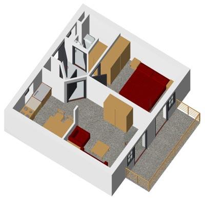 Erdgeschoßwohnung Viechtach - 2 Zimmer, 42 m&sup2;, 99.000&euro; | Angebot:26671283