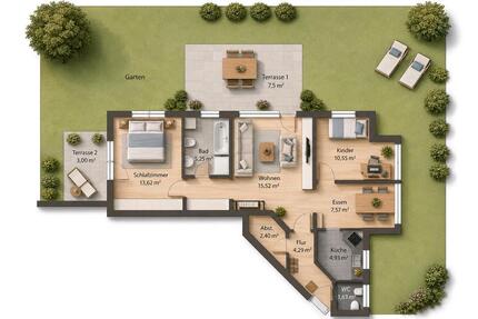 Wohnung Konstanz Konstanz-Fürstenberg - 3.5 Zimmer, 76 m&sup2;, 489.000&euro; | Angebot:26770373