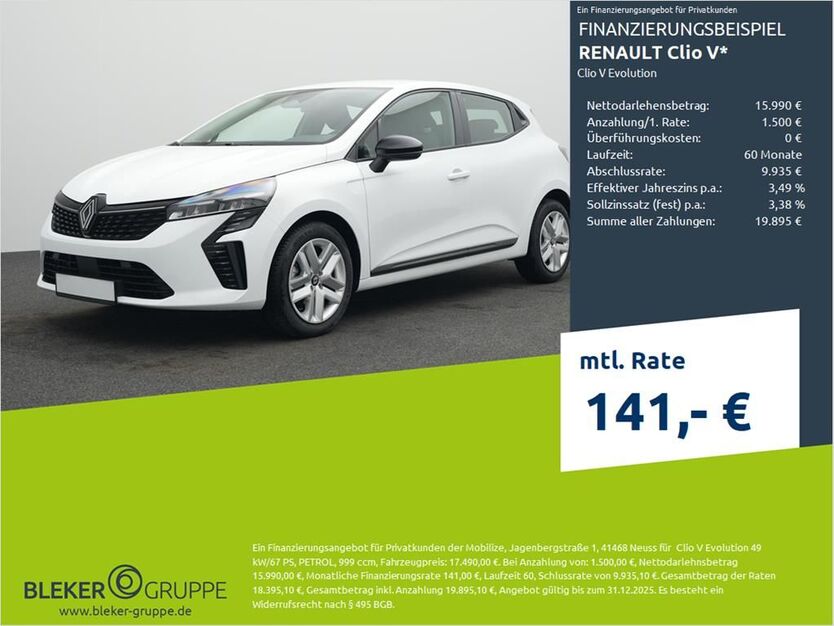 Renault Clio 1.500 km 17.490 € Münster - Amelsbüren 48163