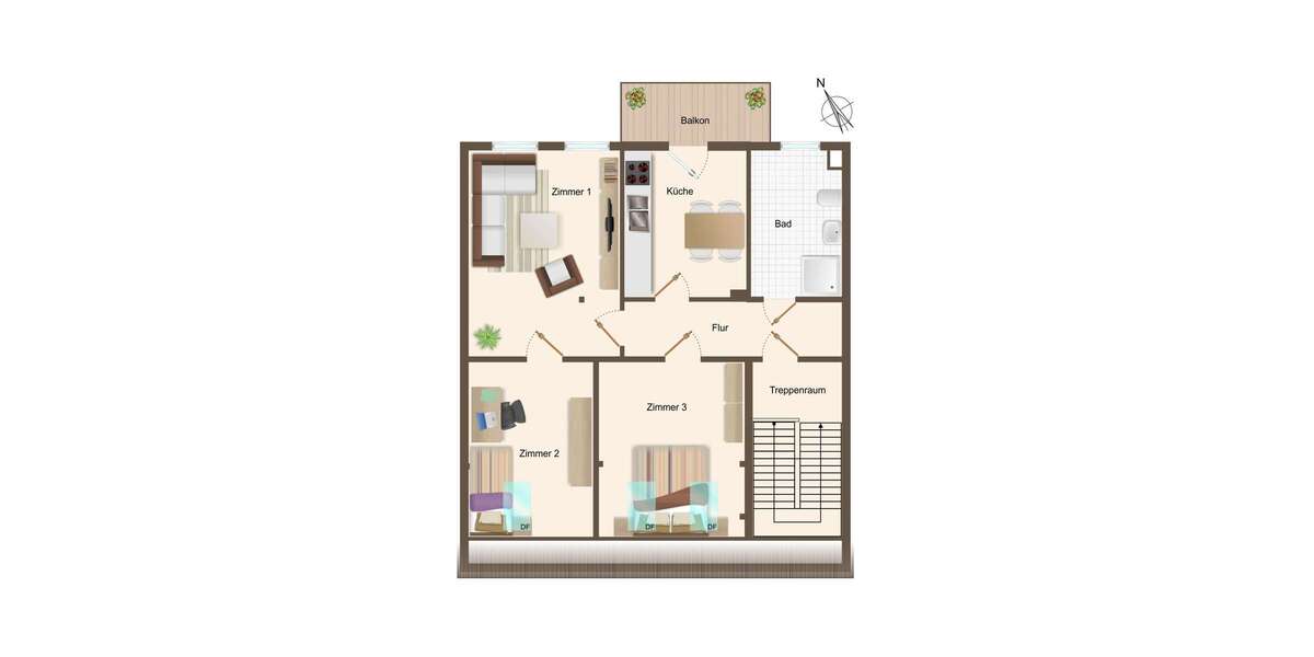 Etagenwohnung Rostock - 3 Zimmer, 78 m&sup2;, 324.000&euro; | Angebot:26501666