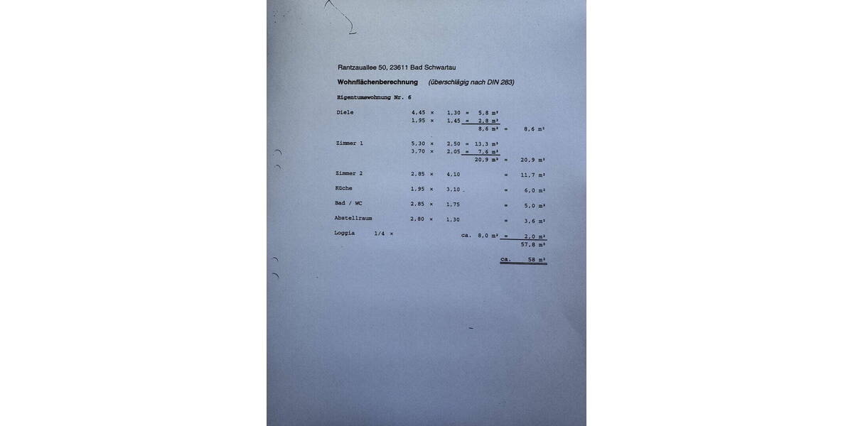 Etagenwohnung Bad Schwartau - 2 Zimmer, 58 m&sup2;, 209.900&euro; | Angebot:25971064