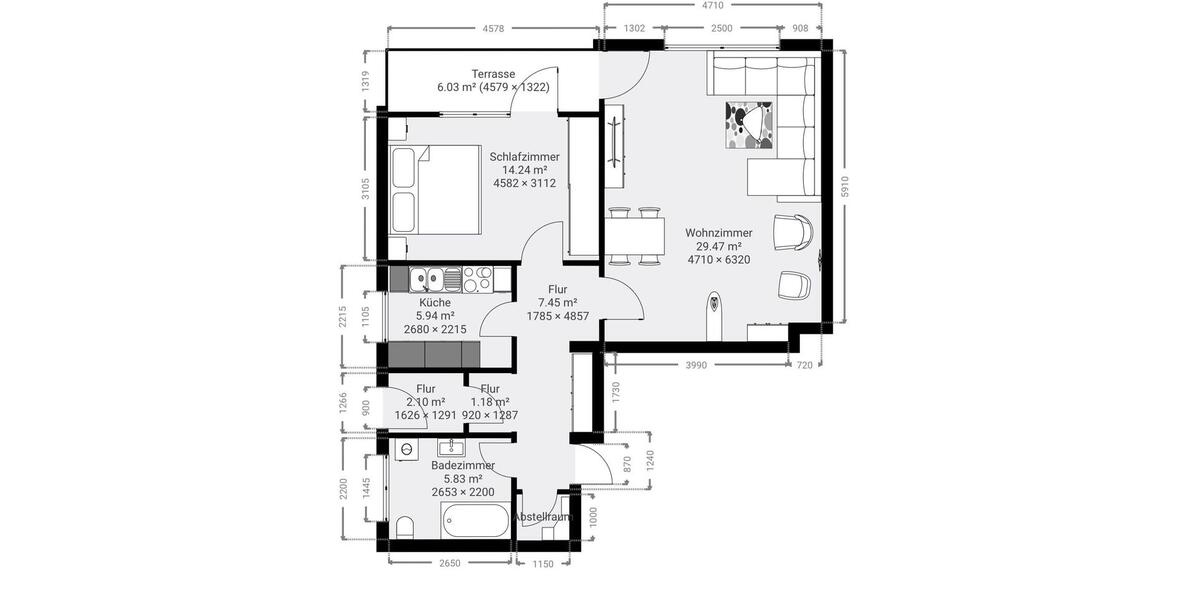 Etagenwohnung Warthausen - 2 Zimmer, 73 m&sup2;, 950&euro; | Angebot:24896303