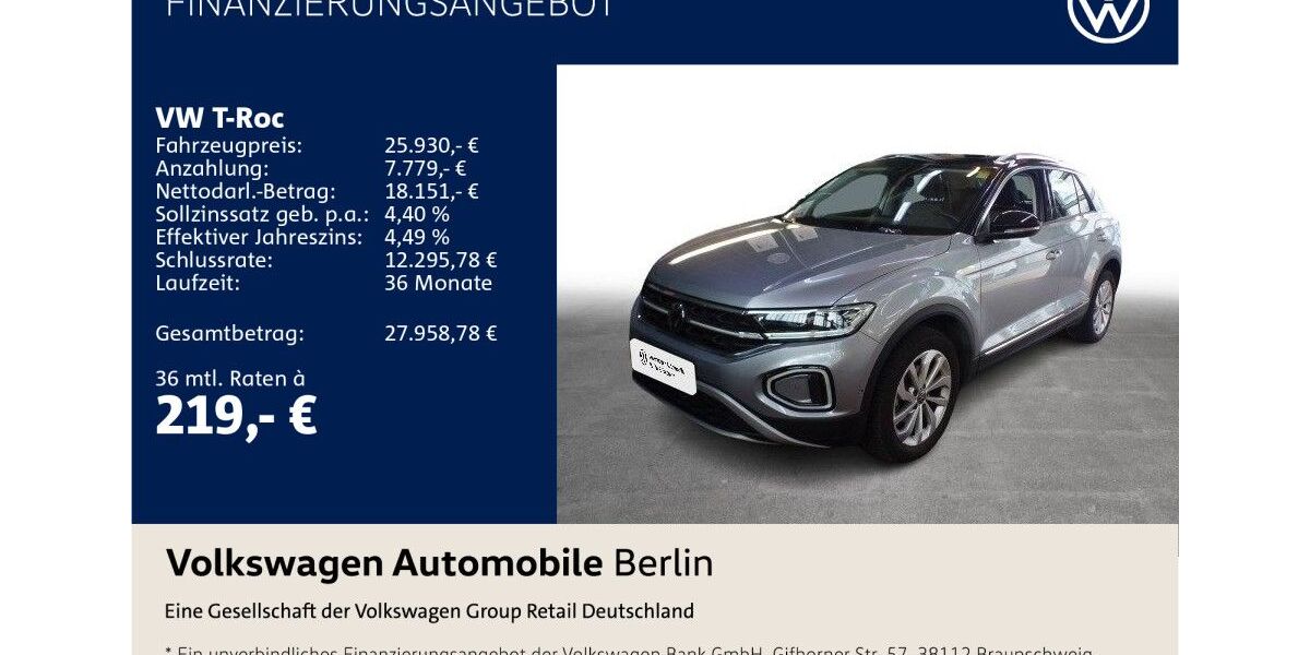 VW T-Roc 66.432 km 25.930 &euro; Berlin 10587