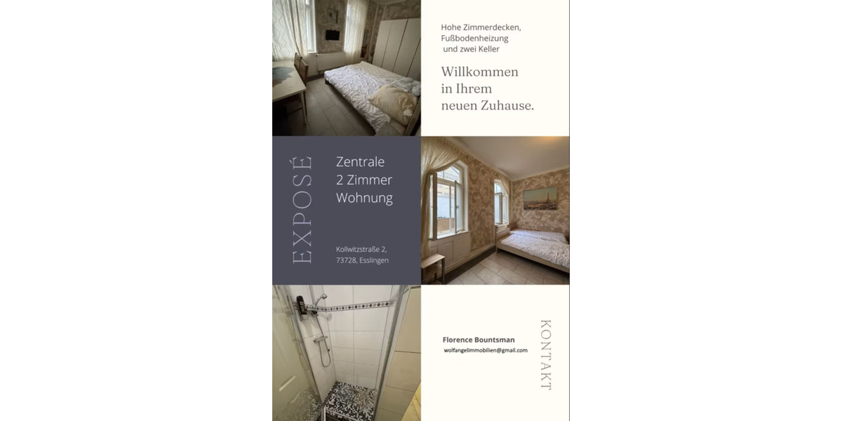 Erdgeschoßwohnung Esslingen am Neckar - 2 Zimmer, 54 m&sup2;, 224.000&euro; | Angebot:24541888