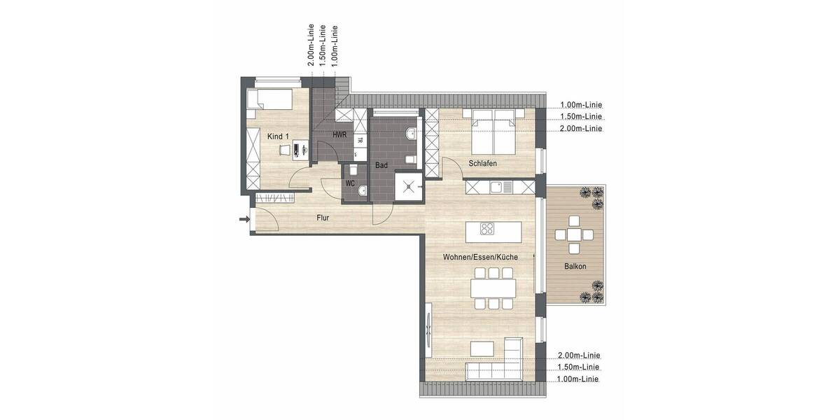 Etagenwohnung Borken - 3 Zimmer, 97 m&sup2;, 398.000&euro; | Angebot:25741108