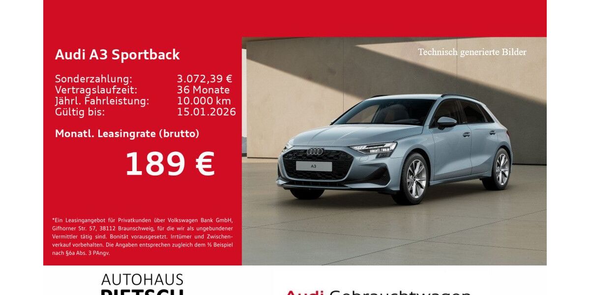 Audi A3 2.888 km 30.550 &euro; Melle 49324