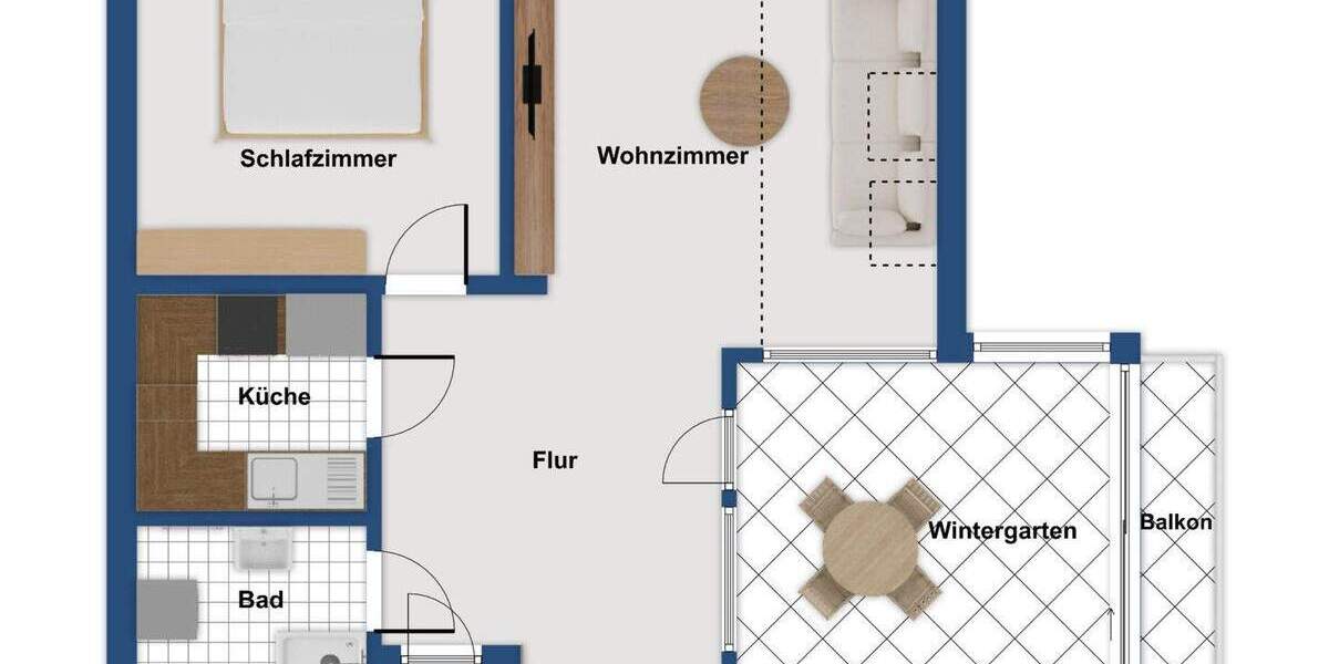 Etagenwohnung Markgröningen - 2 Zimmer, 53 m&sup2;, 199.000&euro; | Angebot:25801362