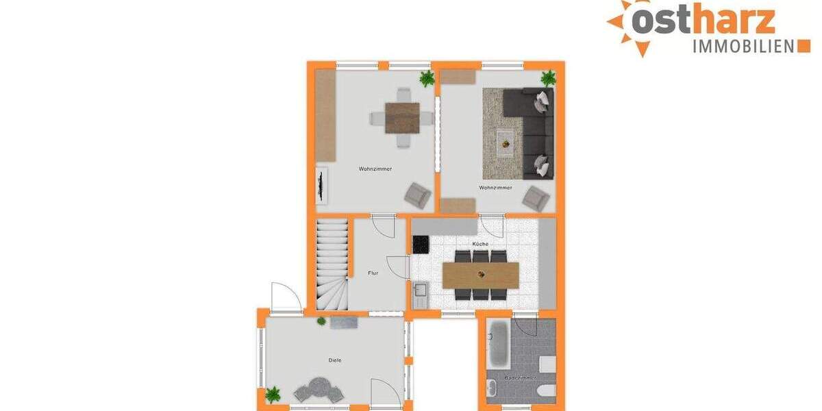Doppelhaushälfte Ballenstedt - 3 Zimmer, 95 m&sup2;, 60.000&euro; | Angebot:25676682
