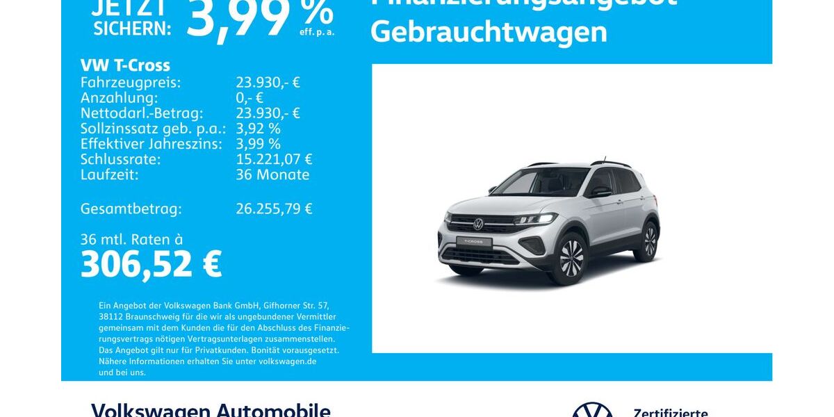 VW T-Cross 4.173 km 23.430 &euro; Stuttgart-Wangen 70188