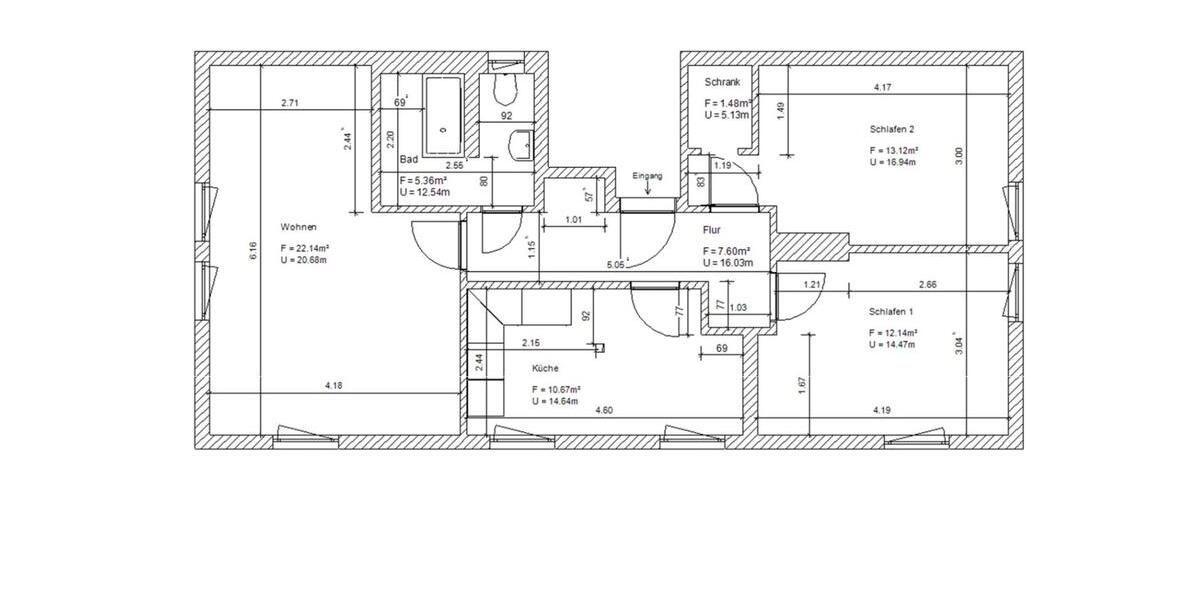 Dachgeschoßwohnung Südliches Anhalt - 3 Zimmer, 73 m&sup2;, 400&euro; | Angebot:26200051