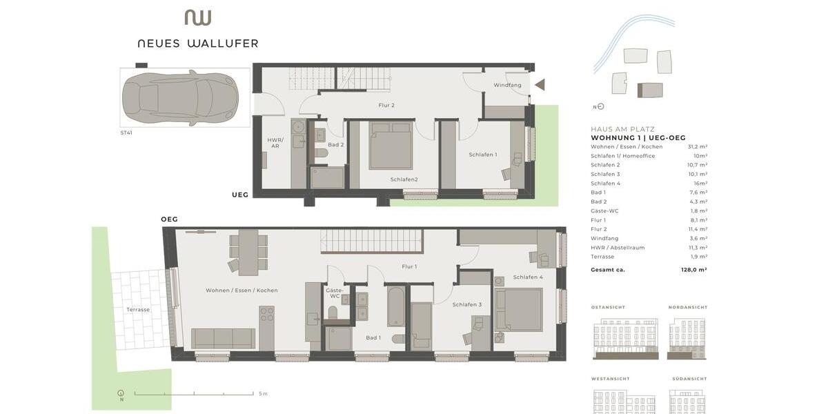 Maisonettenwohnung Lübeck Sankt Lorenz Nord - 5 Zimmer, 128 m&sup2;, 2.250&euro; | Angebot:24726786