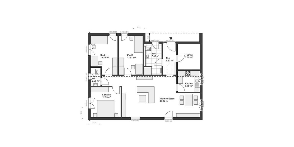 Bungalow Eichenzell - 4 Zimmer, 105 m&sup2;, 1.490&euro; | Angebot:26151919