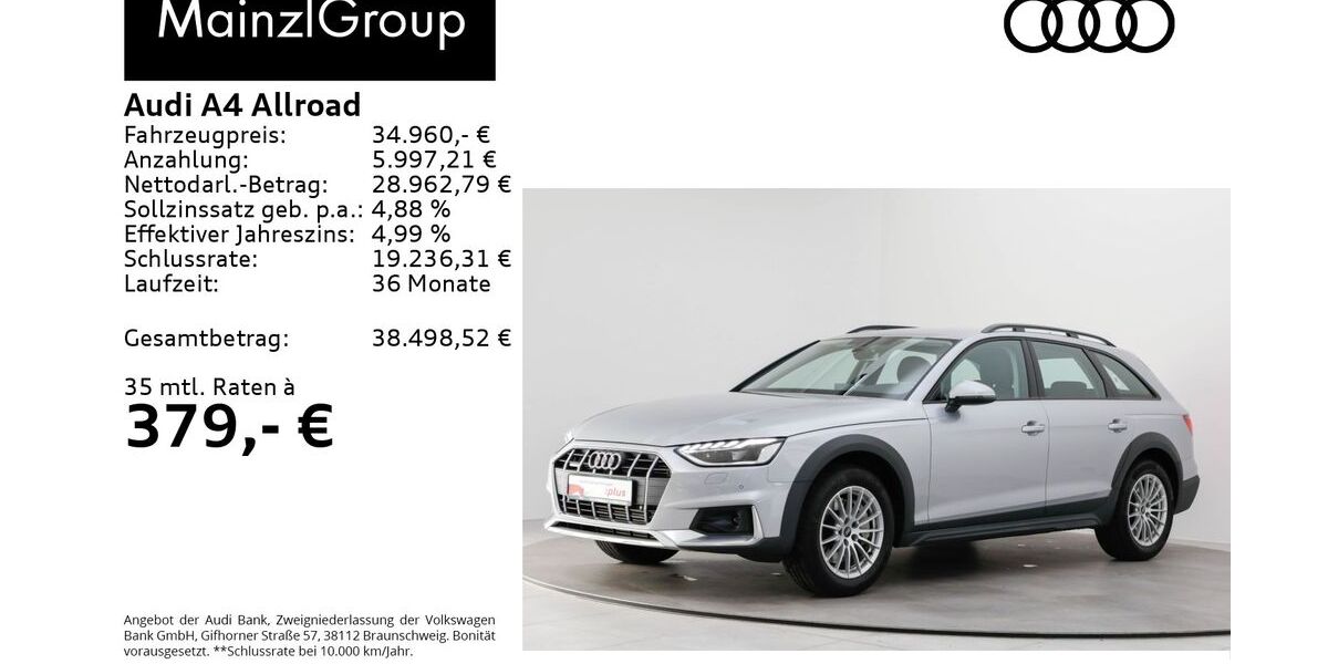 Audi A4 36.800 km 34.290 &euro; Feldkirchen/Westerham 83620