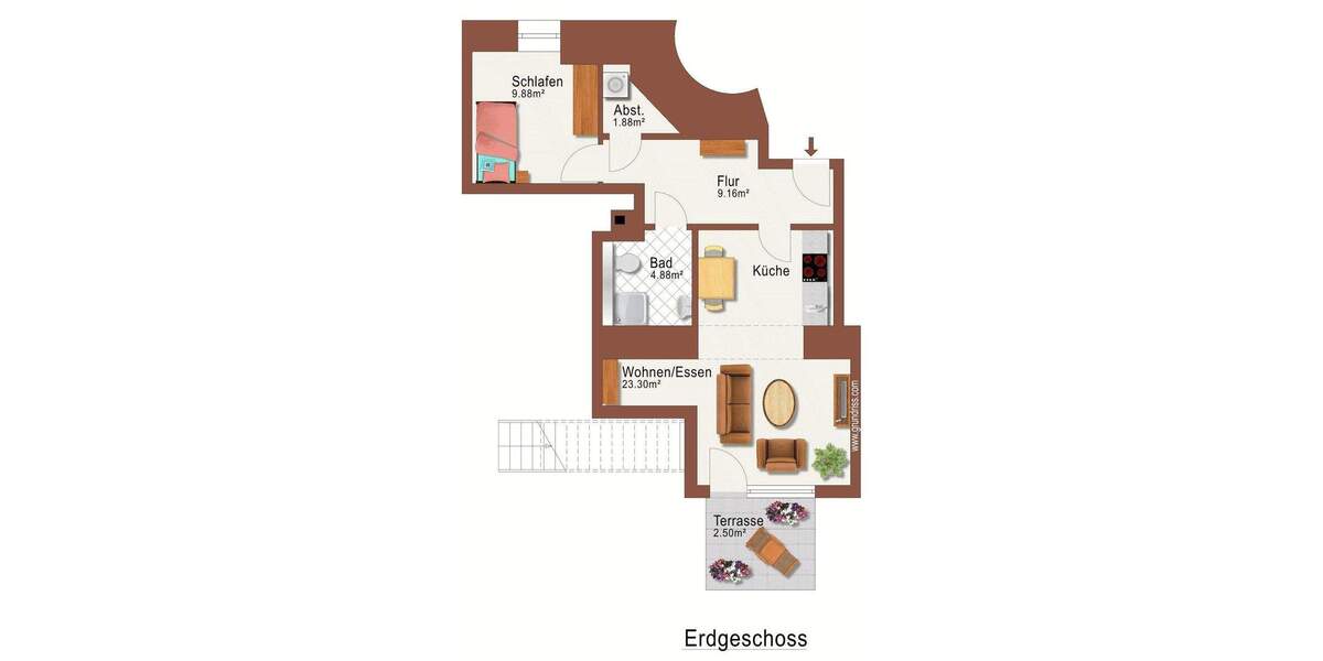 Etagenwohnung Kreischa Lungkwitz - 2 Zimmer, 51 m&sup2;, 110.000&euro; | Angebot:24405976