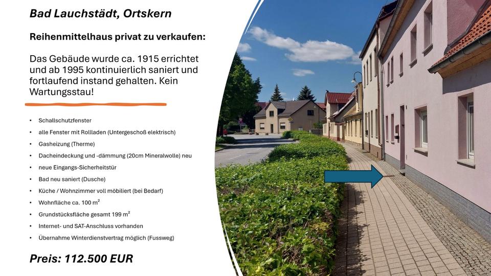 Reihenmittelhaus im Zentrum von Bad Lauchstädt 5 zimmer