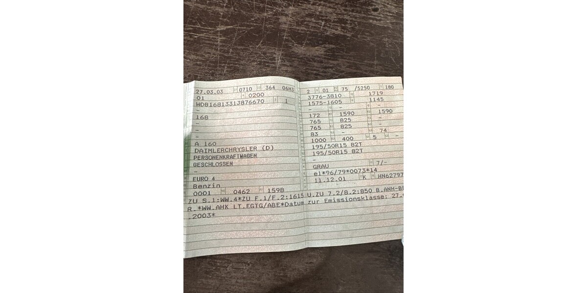 Mercedes-Benz A 160 210.133 km 1.500 &euro; Wedel 22880