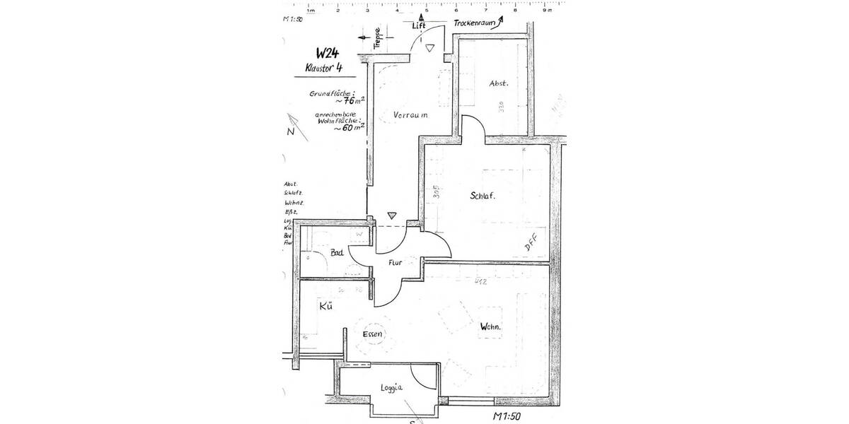 Etagenwohnung Bad Hersfeld - 2 Zimmer, 60 m&sup2;, 134.000&euro; | Angebot:26139254