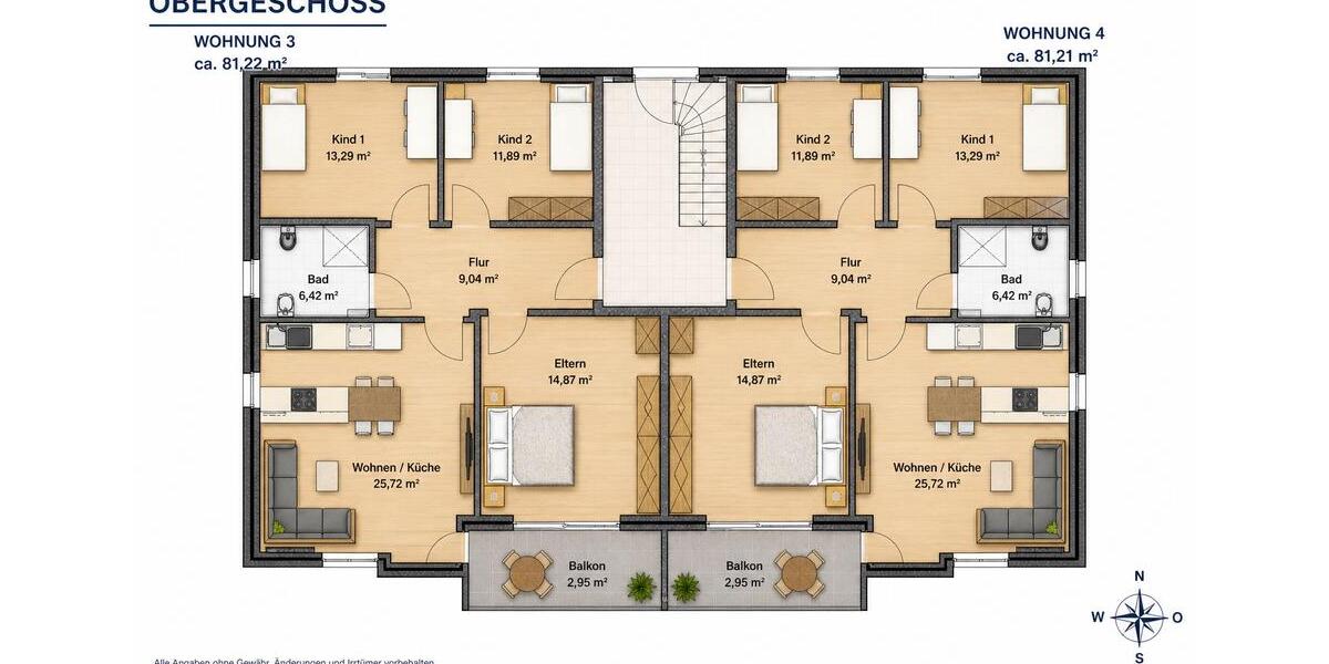 Etagenwohnung Ottersberg - 4 Zimmer, 81 m&sup2;, 1.225&euro; | Angebot:26486262