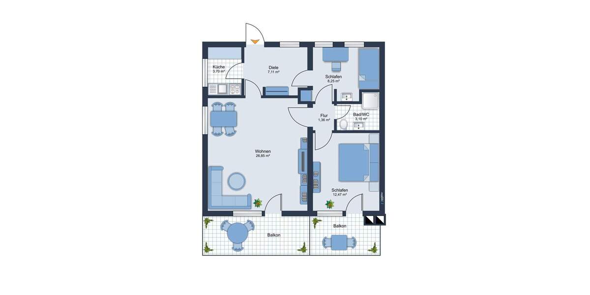 Etagenwohnung Schulenberg im Oberharz Schulenberg - 3 Zimmer, 72 m&sup2;, 98.899&euro; | Angebot:25697305