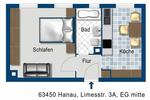 Erdgeschoßwohnung Hanau - 1 Zimmer, 32 m&sup2;, 387&euro; | Angebot:26627843