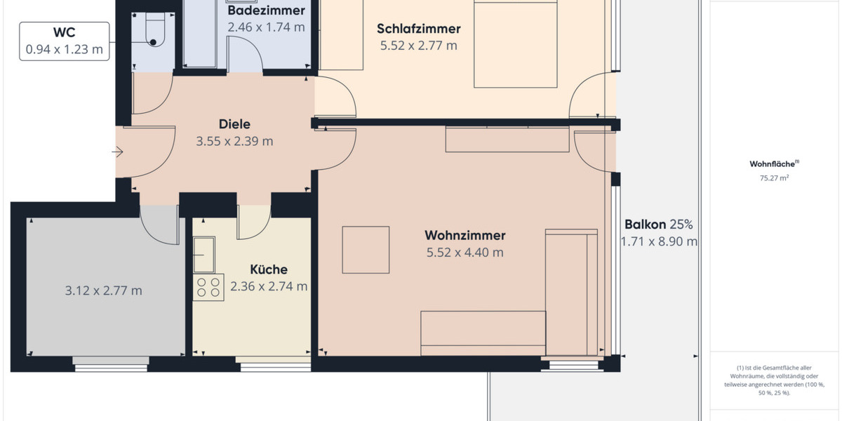 Etagenwohnung Bad Wiessee - 3 Zimmer, 75 m&sup2;, 1.200&euro; | Angebot:25537674