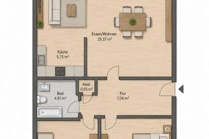 Wohnung Bad Soden-Salmünster Salmünster - 2.5 Zimmer, 75 m&sup2;, 680&euro; | Angebot:27033072