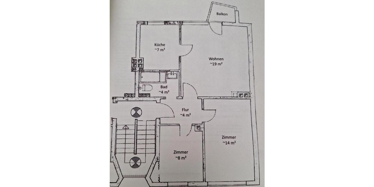 Etagenwohnung Bremerhaven Schiffdorferdamm - 2.5 Zimmer, 54 m&sup2;, 80.000&euro; | Angebot:27134361