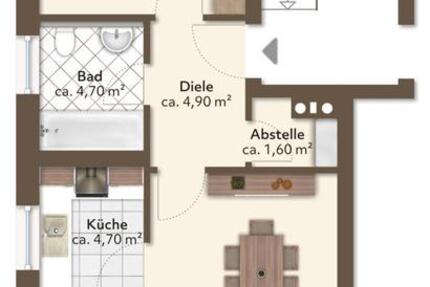 Wohnung Bruckmühl - 2 Zimmer, 62 m&sup2;, 1.000&euro; | Angebot:26612639