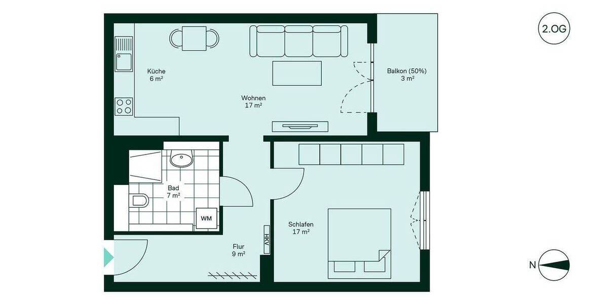 Etagenwohnung Frankfurt (Oder) Frankfurt - 2 Zimmer, 59 m&sup2;, 189.900&euro; | Angebot:26672337