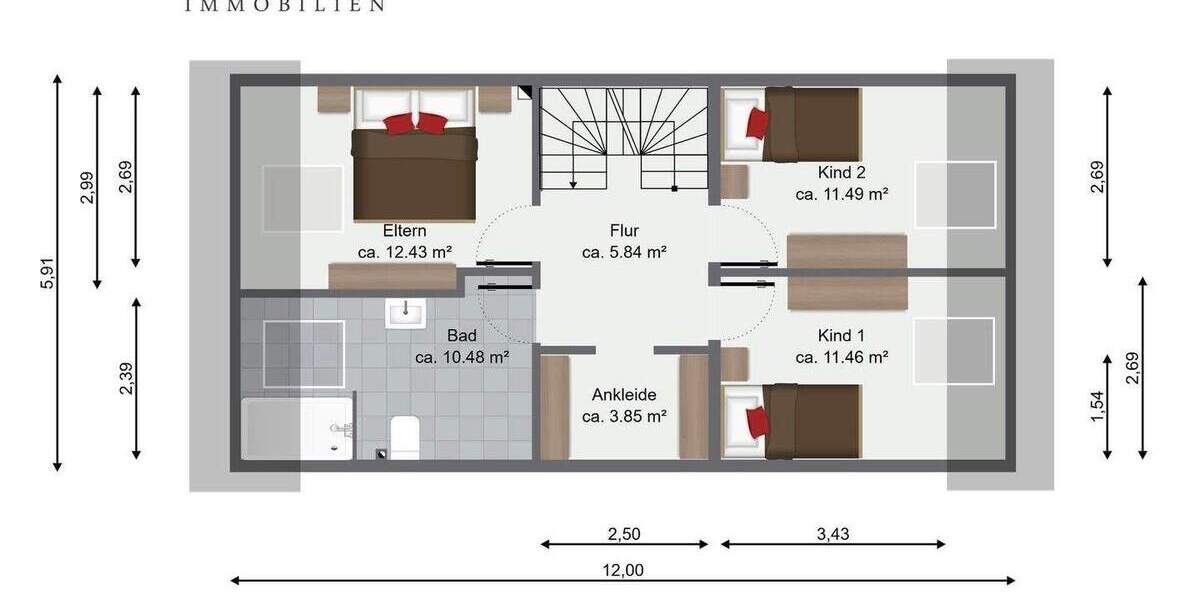 Reihenendhaus Duisburg Buchholz - 5 Zimmer, 117 m&sup2;, 1.700&euro; | Angebot:24689721