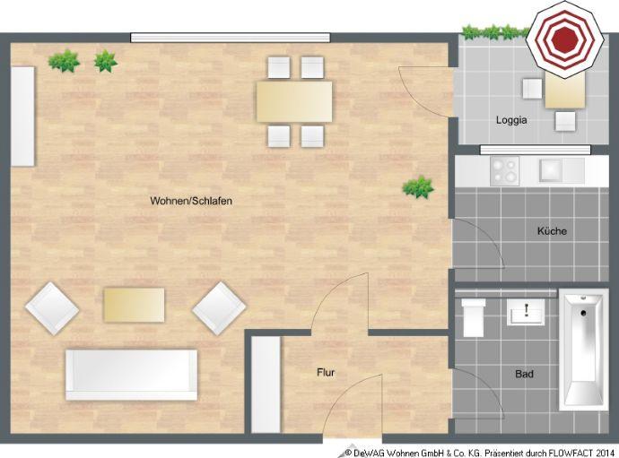 Etagenwohnung Braunschweig Timmerlah-Geitelde-Stiddien - 1 Zimmer, 39 m&sup2;, 70.000&euro; | Angebot:27019809