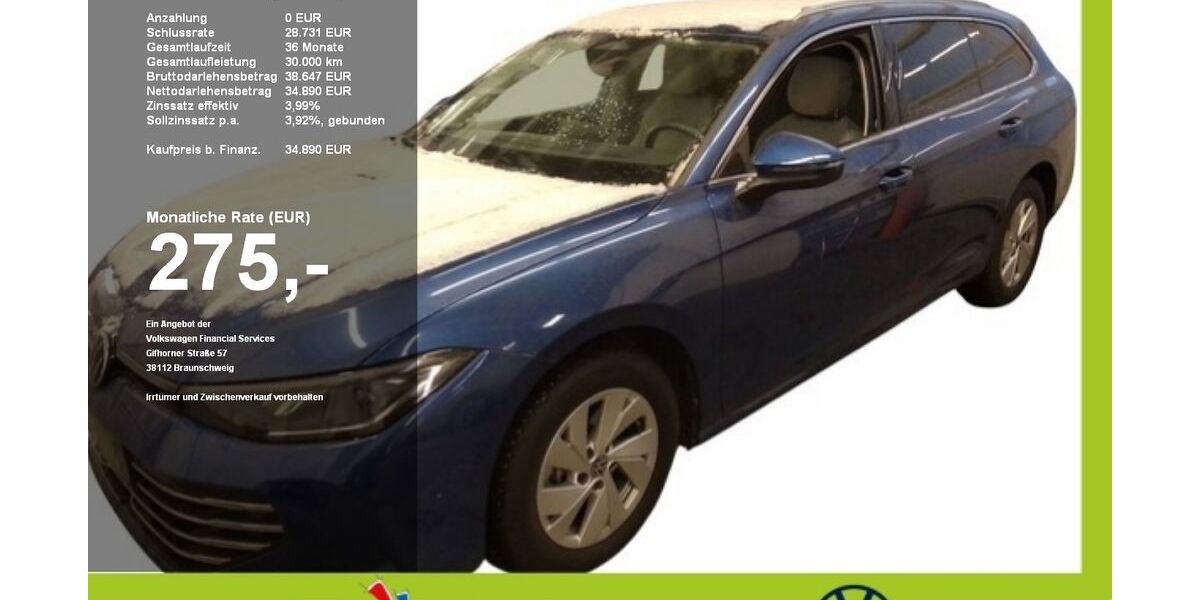 VW Passat Variant 12.632 km 34.780 &euro; Mainburg 84048