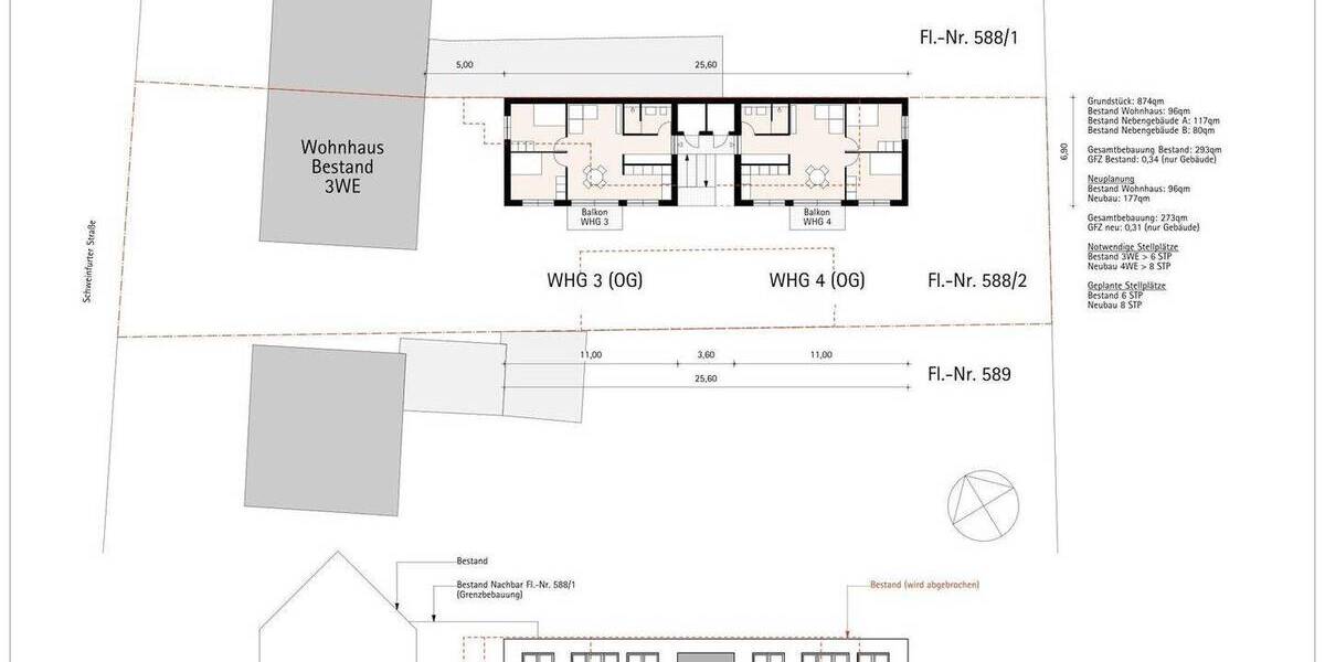 Etagenwohnung Bergrheinfeld - 2 Zimmer, 64 m&sup2;, 269.000&euro; | Angebot:26390367