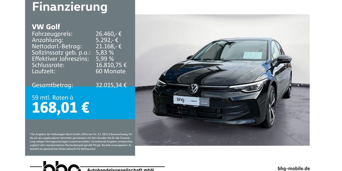 VW Golf 9.526 km 25.220 &euro; Metzingen 72555
