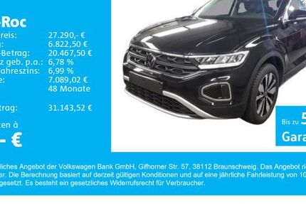 VW T-Roc 8.200 km 27.290 € Gersthofen 86368