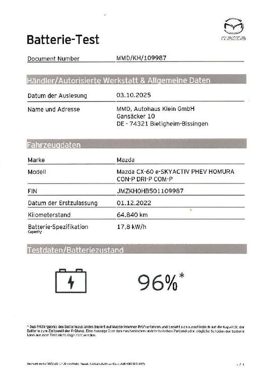 Mazda CX-60 64.960 km 35.770 € Ingersheim 74379