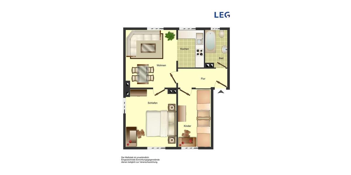 Erdgeschoßwohnung Bocholt Stenern - 3 Zimmer, 52 m&sup2;, 489&euro; | Angebot:26386539