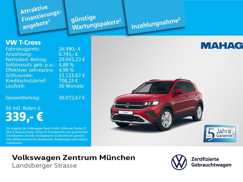 VW T-Cross 6.695 km 26.980 € München 80687