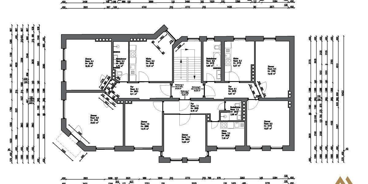 Etagenwohnung Wilhelmshaven Bant - 2 Zimmer, 53 m&sup2;, 350&euro; | Angebot:26840631