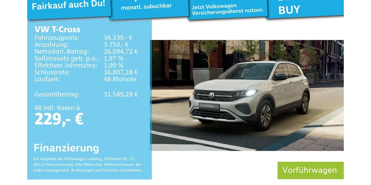 VW T-Cross 9.900 km 27.490 &euro; Mannheim 68309