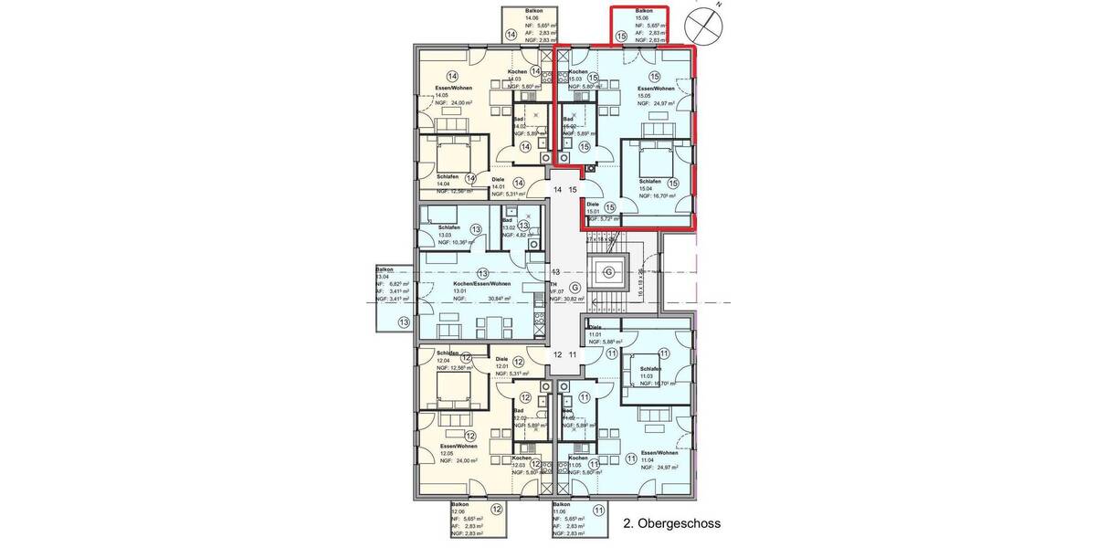 Etagenwohnung Halle/Saale Saaleaue - 2 Zimmer, 61 m&sup2;, 700&euro; | Angebot:26867265