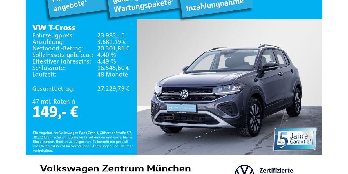 VW T-Cross 10.451 km 23.475 &euro; München 80687