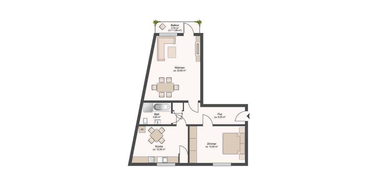Etagenwohnung Bremen Blumenthal - 2 Zimmer, 65 m&sup2;, 135.000&euro; | Angebot:25499768