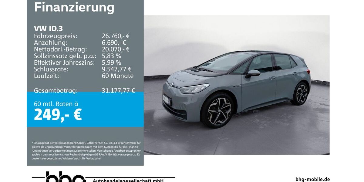 VW ID.3 46.861 km 26.760 &euro; Metzingen 72555